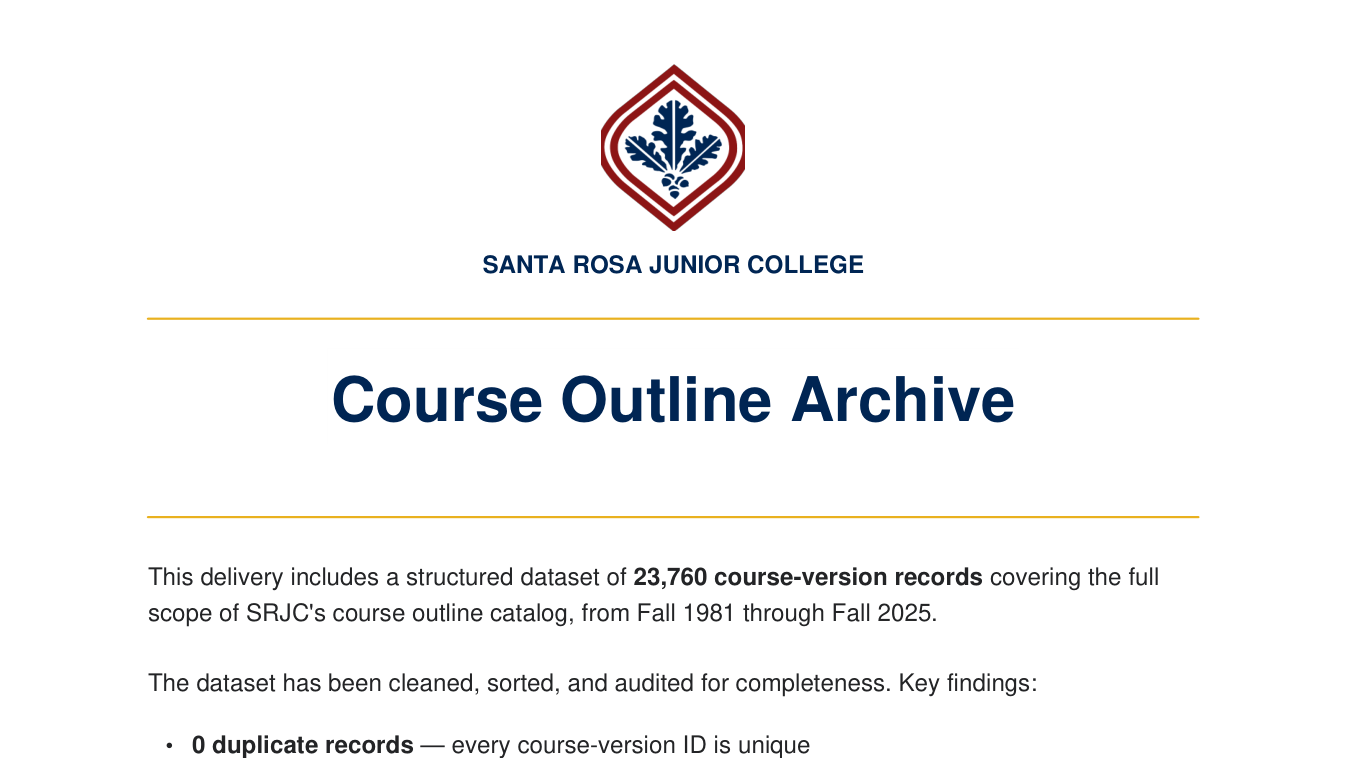 SRJC Course Outline Archive preview